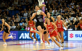 Kate Heffernan. New Zealand Silver Ferns v England Roses. Test 1 of the Taini Jamison Trophy Netball series at Trusts Arena in Auckland on Sunday 29 September 2024. © Mandatory photo credit: Andrew Cornaga / www.photosport.nz