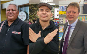 Auckland councillor Alf Filipaina, BBM Motivation's David Letele and Māngere College's Tom Webb.