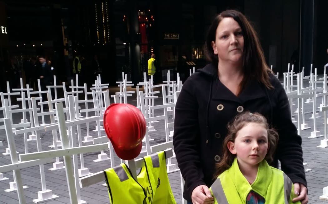 Deborah McMillan and her daughter Skylar, 8. Her husband Shane McMillan was killed in a forestry accident in 2009