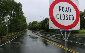Avonside Drive in Christchurch is closed after flooding.