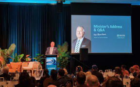 Oceans and Fisheries Minister Shane Jones at the 2025 Seafood NZ conference in Nelson. 