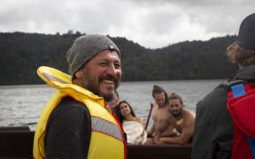 Julian Arahanga on the set of Colonial Combat