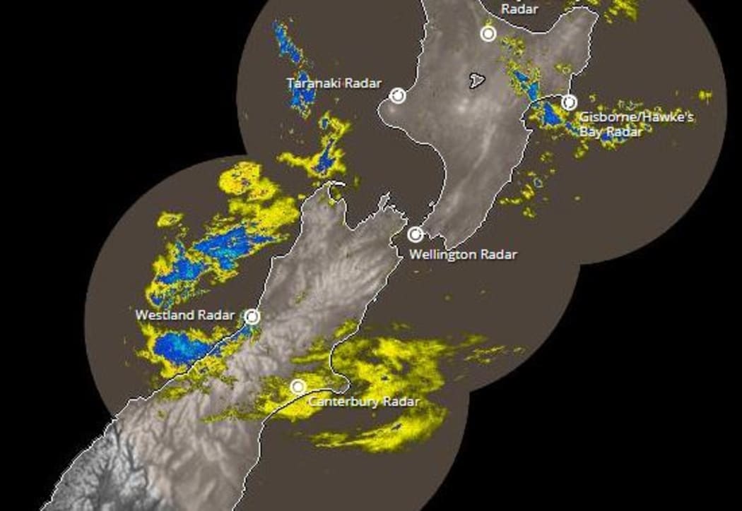 The rain radar at 8am.