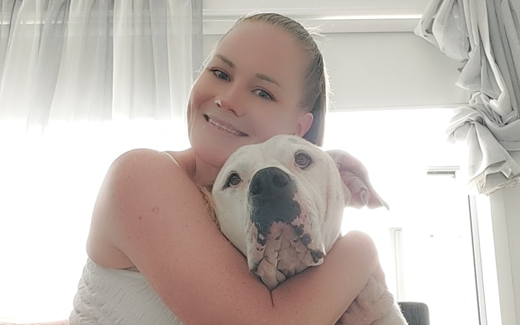 Dee-Anna Kitto with her pet dog called Baby, who went missing for three years.