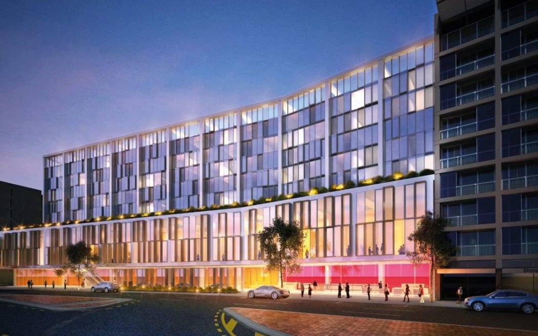 An artist's impression of the convention centre and hotel complex.