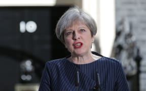 Theresa May speaking to media outside 10 Downing Street after she called an early general election.