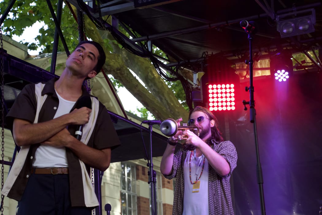 Teeks performing with High Beams at Laneway 2019
