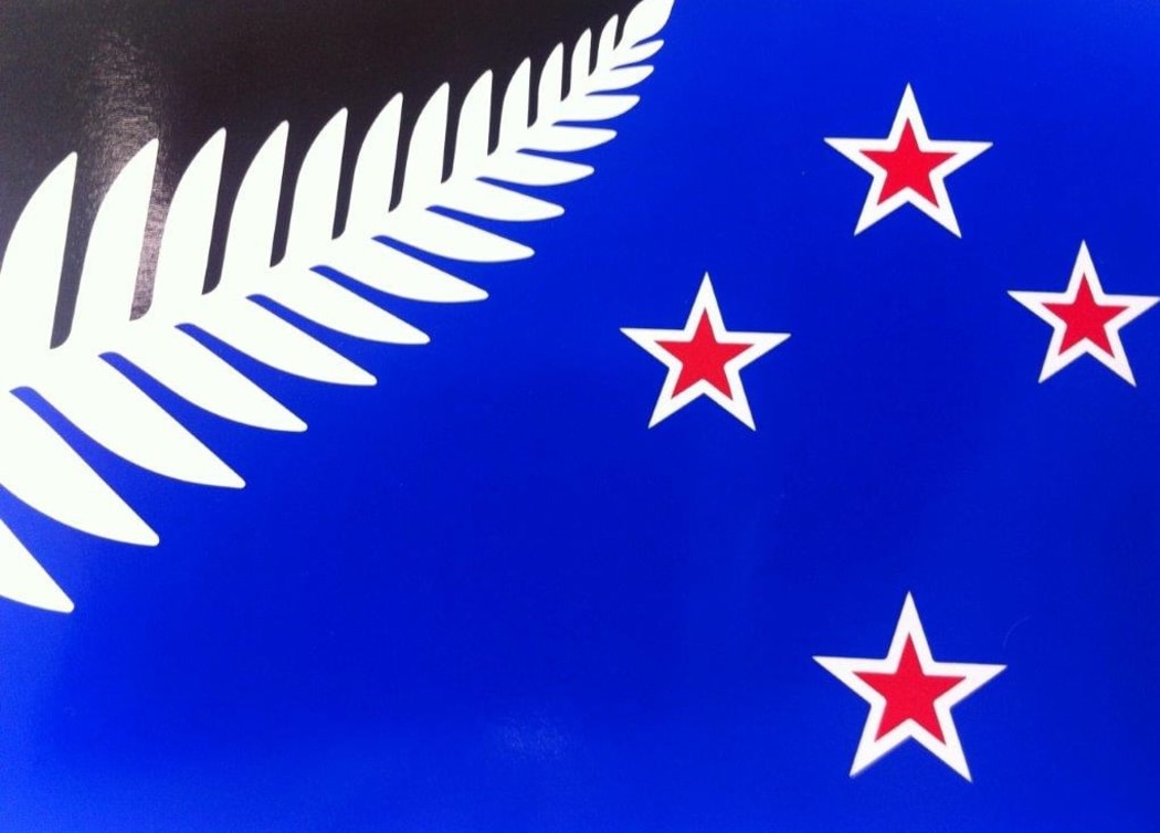 Silver Fern: Black, White and Blue flag