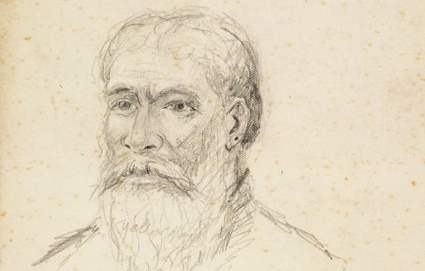 A sketch of the Maori prophet and guerrilla Te Kooti from 1887