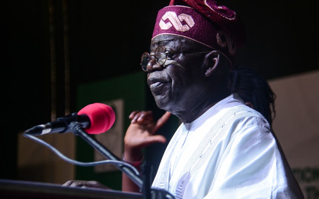 Nigeria's President-elect Bola Tinubu sits at the International Centre waiting to receive his certificate of return by the Independent National Electoral Commission (INEC) in Abuja on March 1.