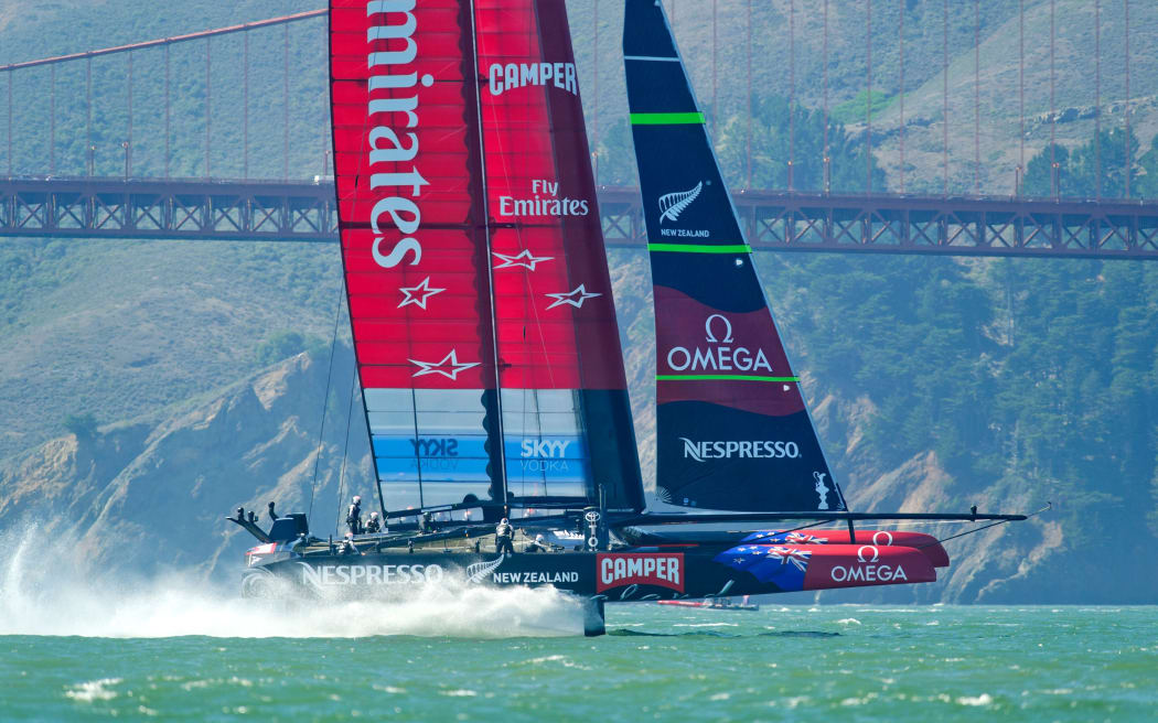 Team NZ at the 2013 America's Cup final races in San Francisco.