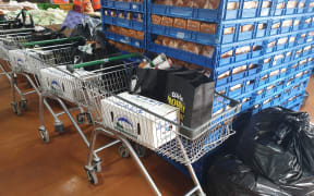 The Papakura Marae being used as a distribution centre for the Auckland City Mission.