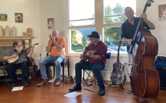 Railway Pie at album launch 2024 for new album Caution 15