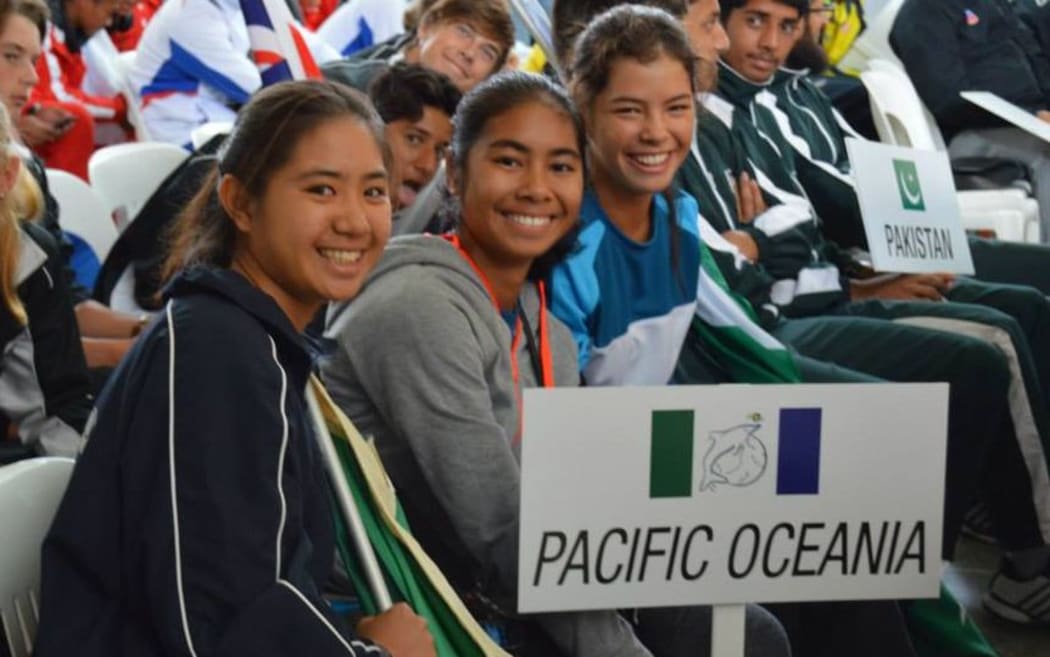 Ayana Rengiil from Palau, Mulan Kamoe from Fiji and Tammy Ackerman from the Northern Mariana Islands.
