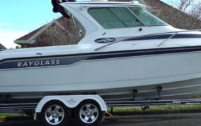 A boat seized by police during the operation.