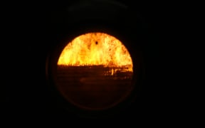 A look inside a combustion chamber, where the wood is burnt at 900 degrees.