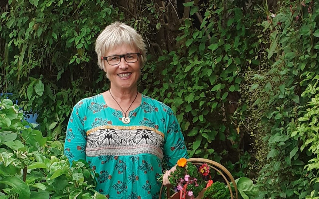 Diana Noonan in her garden