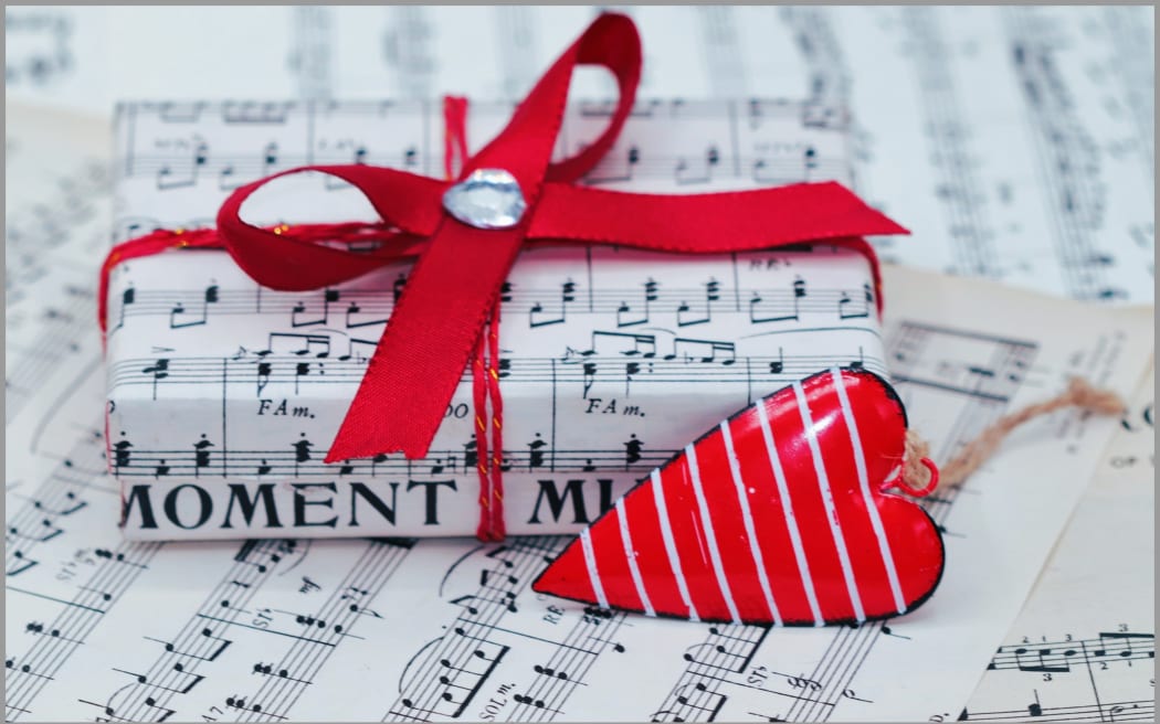 Christmas present wrapped in music