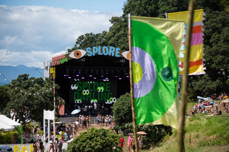 Splore festival at Tāpapakanga Regional Park, Auckland.