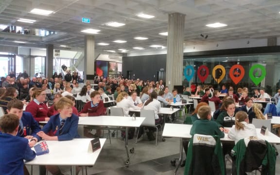 Sixty-four children with fingers at the ready battle it out in the Kids' Lit Quiz.