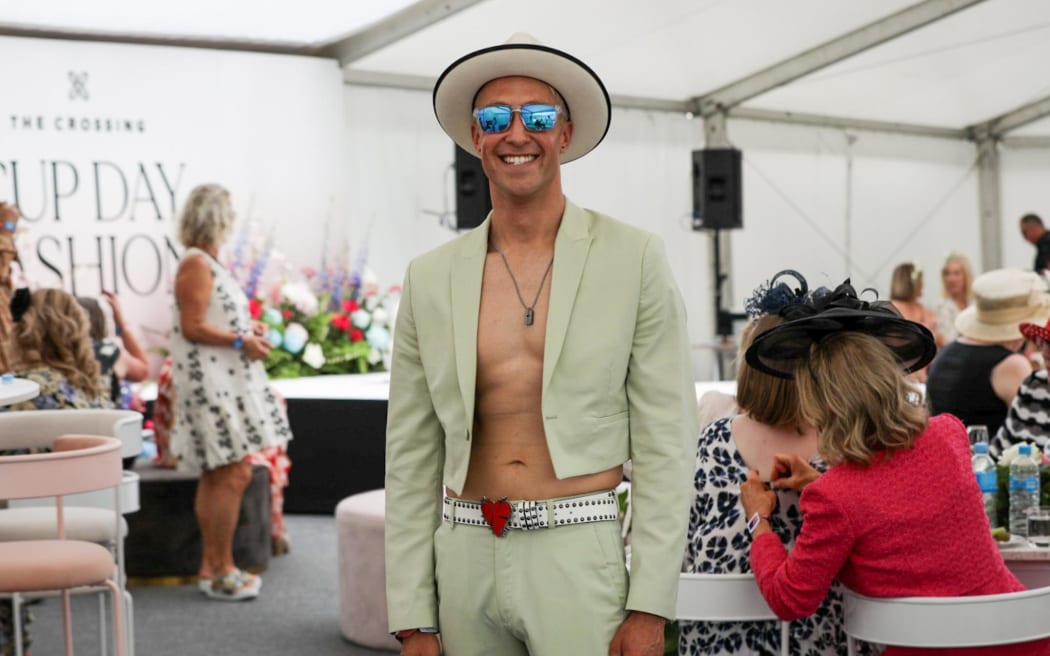 Stewart Curtis' planned outfit turned out to be ideal for the hot day.