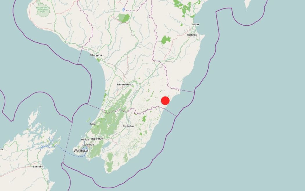 GeoNet said the strong quake struck at 9.05pm about 20 kilometres east of Pongaroa.