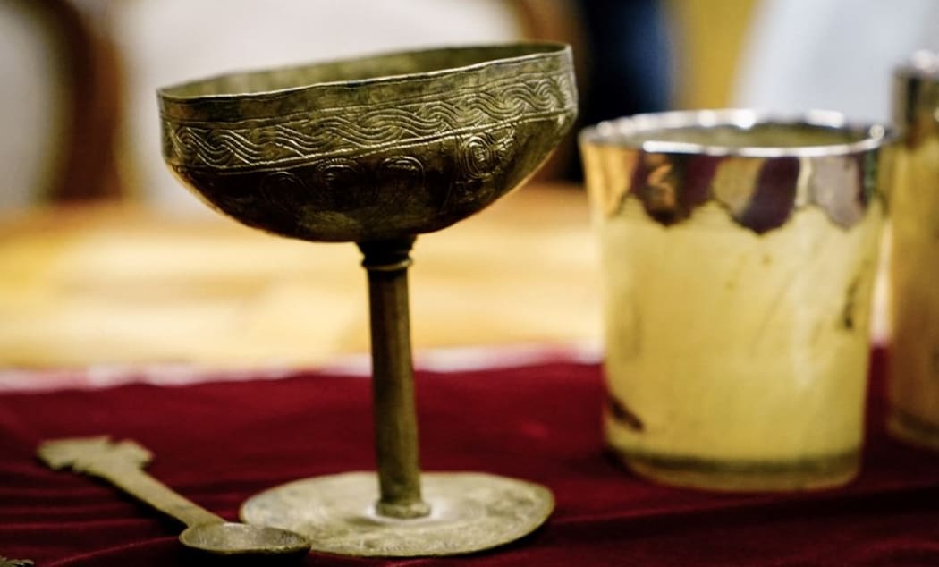 Recovered artifacts are on display at the National Museum as Ethiopia hailed the return of precious artefacts looted by British soldiers more than 150 years ago in Addis Ababa, Ethiopia, on November 20, 2021, two months after they were formally handed over at a ceremony in London.