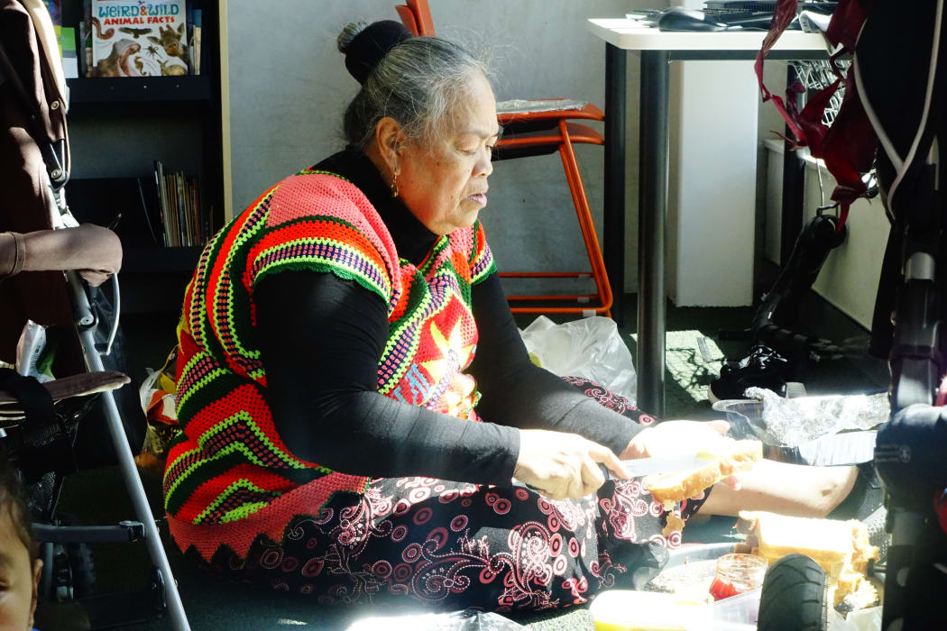 The leader of the Tuvaluan Arts Collective Fafine Niutao ‘I ‘Aotearoa, Tapania Taiki,
