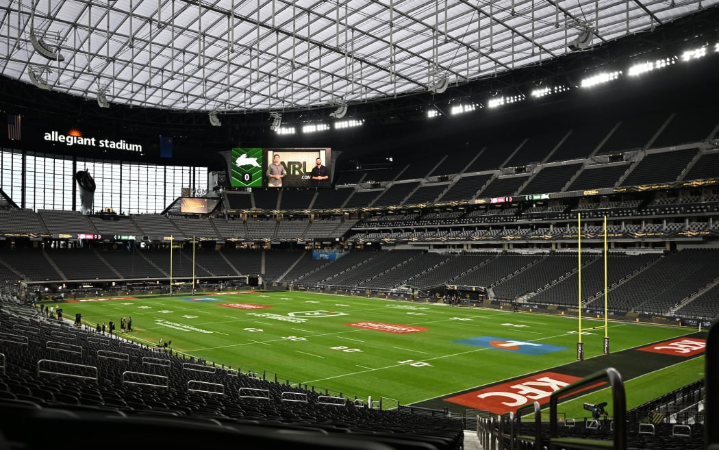 General view of Allegiant Stadium in Las Vegas for Sydney Roosters v Brisbane Broncos.