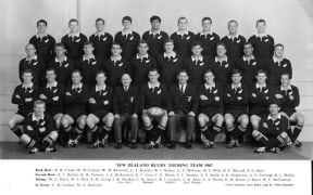 New Zealand rugby touring team (All Blacks) 1967. Crown Studios Ltd :Negatives and prints. Ref: 1/1-030662-F. Alexander Turnbull Library, Wellington, New Zealand. /records/23107979