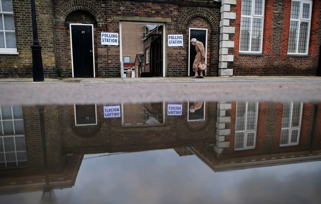 A polling station in Chelsea, west London.