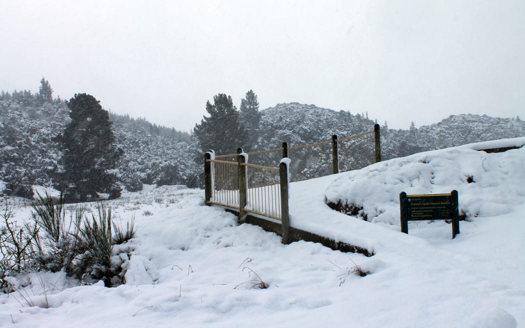 Snowfall near Lawrence in the Clutha District this week.