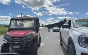 Farmers have blocked Mandeville-Kingston Crossing Road due to a serious accident.