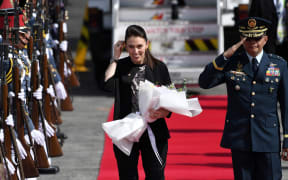 Prime MInister Jacinda Ardern arriving in the Philippines for the East Asia summit.