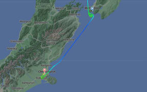 NZ405's path on its way past Wellington, 10 September 2024.