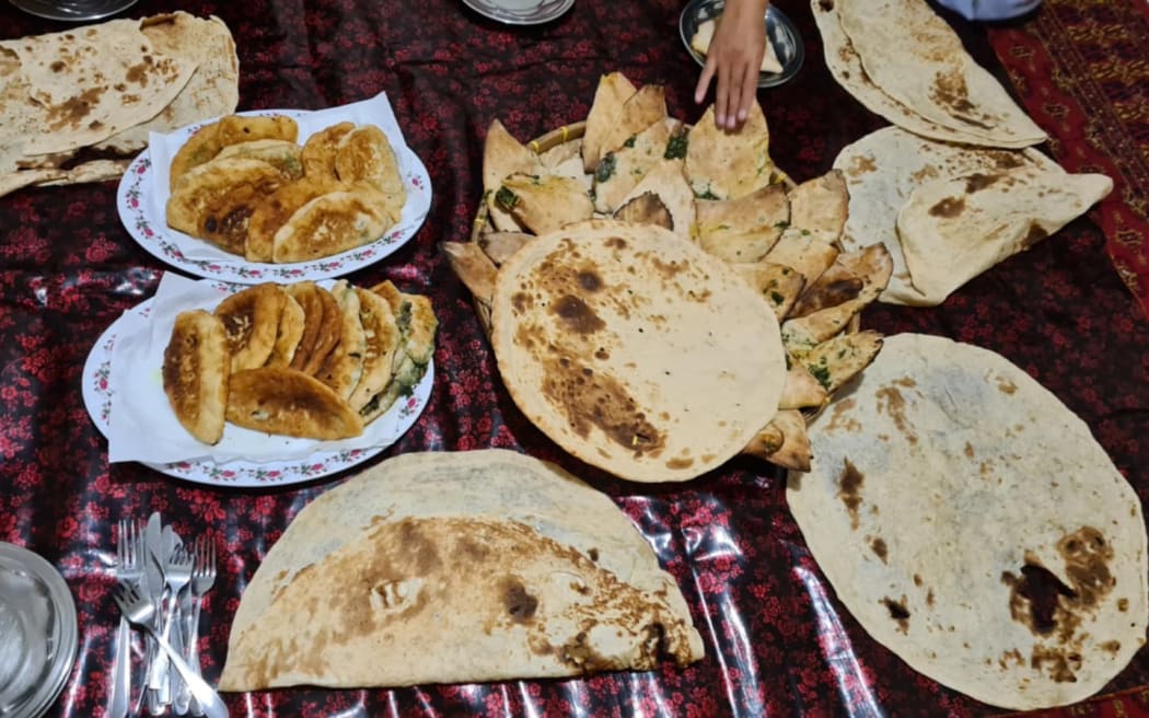 Shookria Basir says bread products like chive bolani were a mainstay at iftar.
