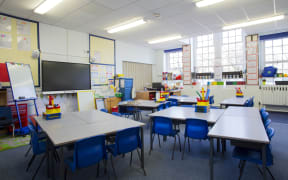 An empty primary school classroom.