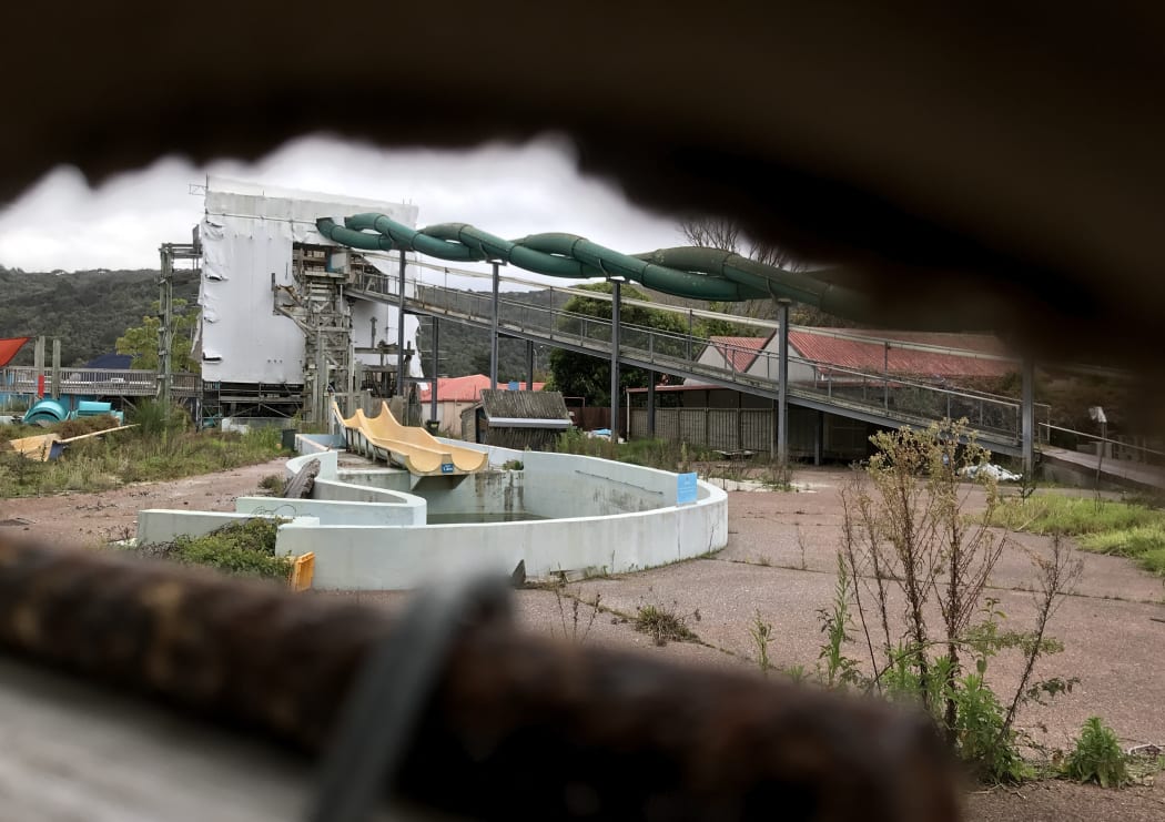 A look inside the now abandoned Waiwera thermal pools