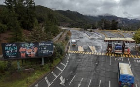 Aerial view of the entrance to the El Teniente mine, a Codelco copper mine in the commune of Machali, near Rancagua, O'Higgins Region, Chile, on August 1, 2025, after a major collapse inside the Andesita sector following a magnitude 4.2 earthquake on the eve. At least one worker was killed and five others were missing after a copper mine collapse in Chile triggered by an earthquake on July 31, 2025, state-owned operator Codelco said. (Photo by Raul BRAVO / AFP)