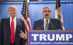 Sheriff Joe Arpaio, right, endorsing Republican presidential candidate Donald Trump in 2016.