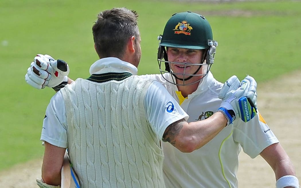 Australia's Michael Clarke and Steven Smith.