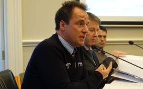 Otago Racing Club chief executive Andre Klein speaks at the Wingatui racecourse subdivision hearing.
