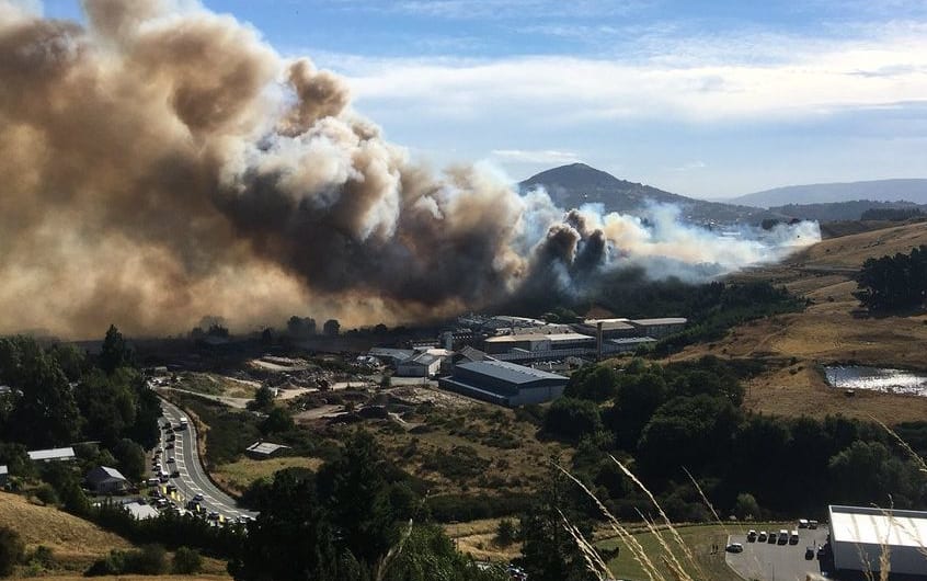 The fire in Burnside, Dunedin.