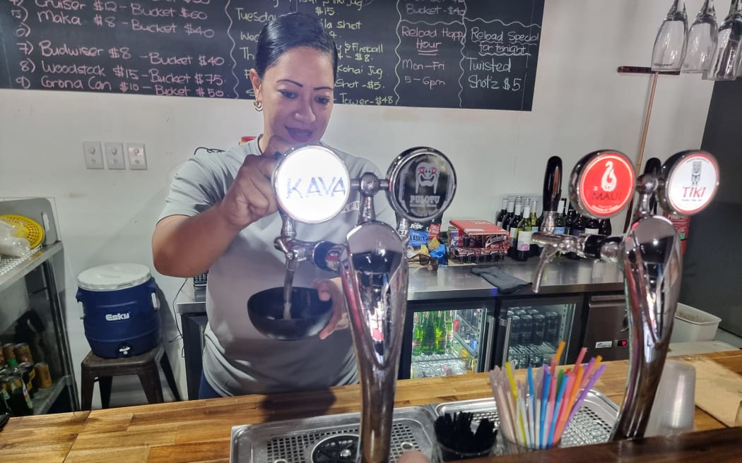 Sparkling kava being served at the Reload Bar in Nuku'alofa, Tonga. Photo: SUPPLIED/TRICIA EMBERSON