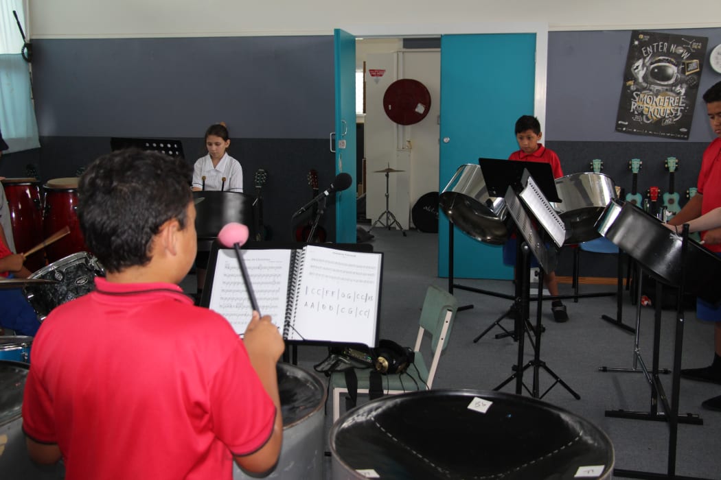 Wesley Intermediate School Students rehearsing