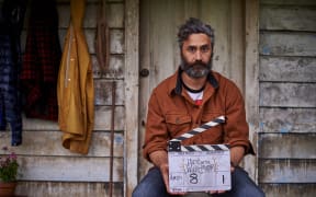 Taika Waititi on set for Hunt for the Wilderpeople
