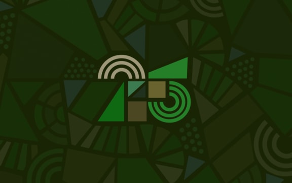 A stylised graphic of cultivated fields with shapes in the centre forming the number 25
