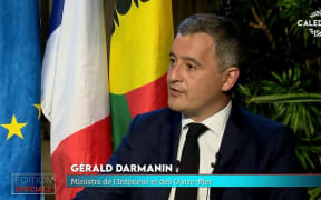 French Home Affairs and Overseas minister Gérald Darmanin in Nouméa interview 22 February 2024.