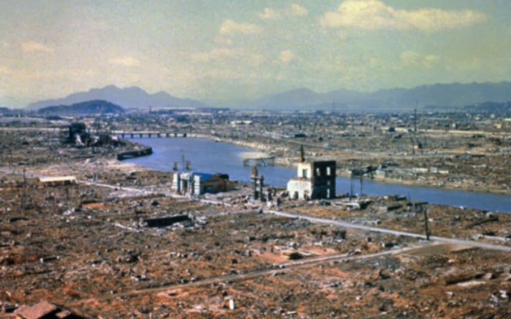 The destruction in Hiroshima after the nuclear explosion, on 6 August 1945.