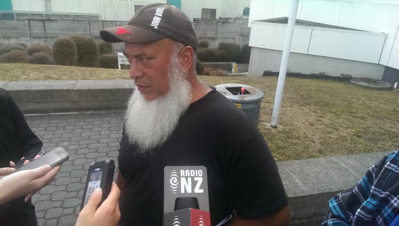Jack Maikuku, father of the convicted man, outside the Hamilton District Court.